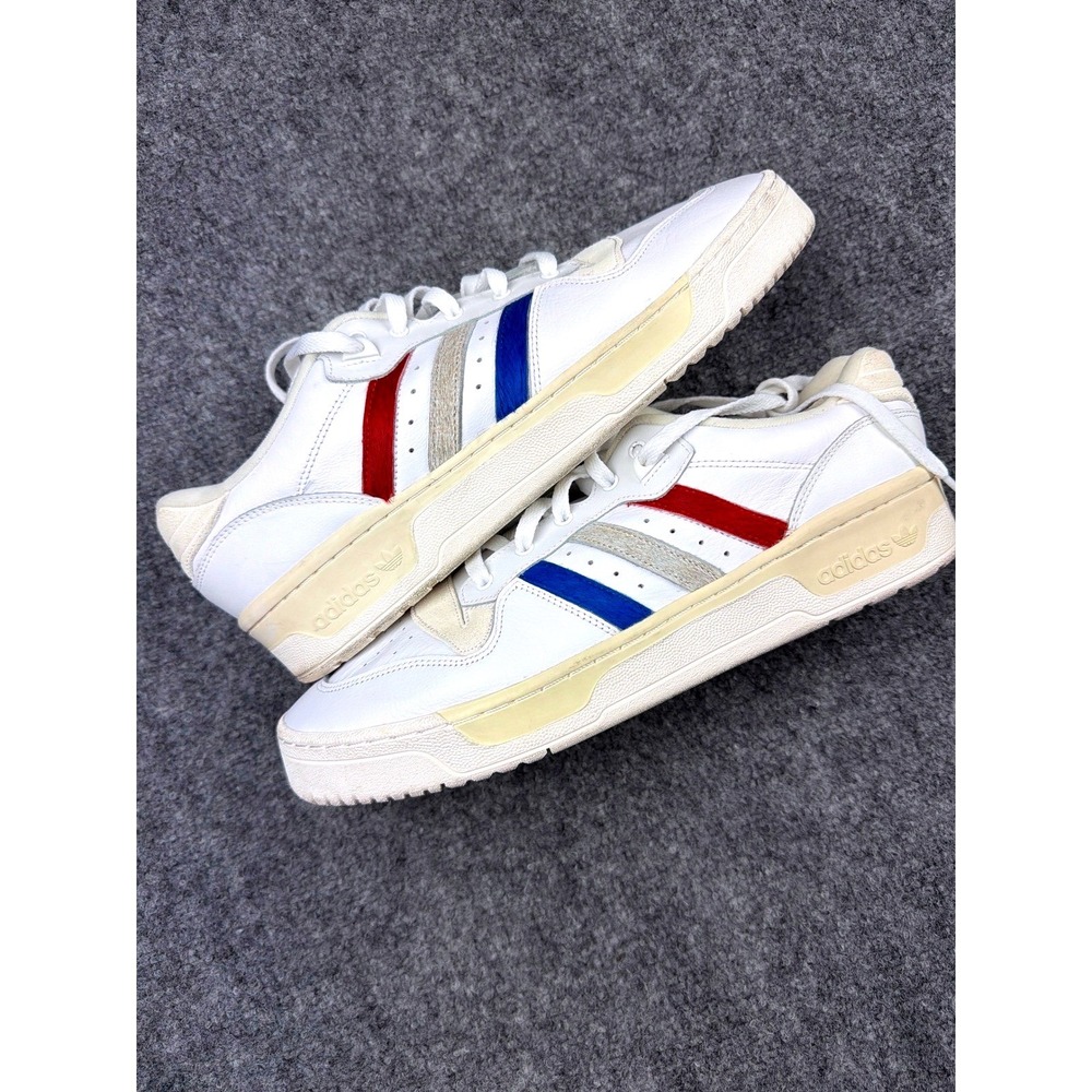 Adidas Rivalry Low White Blue Red Leather Sneakers Mens 14 France